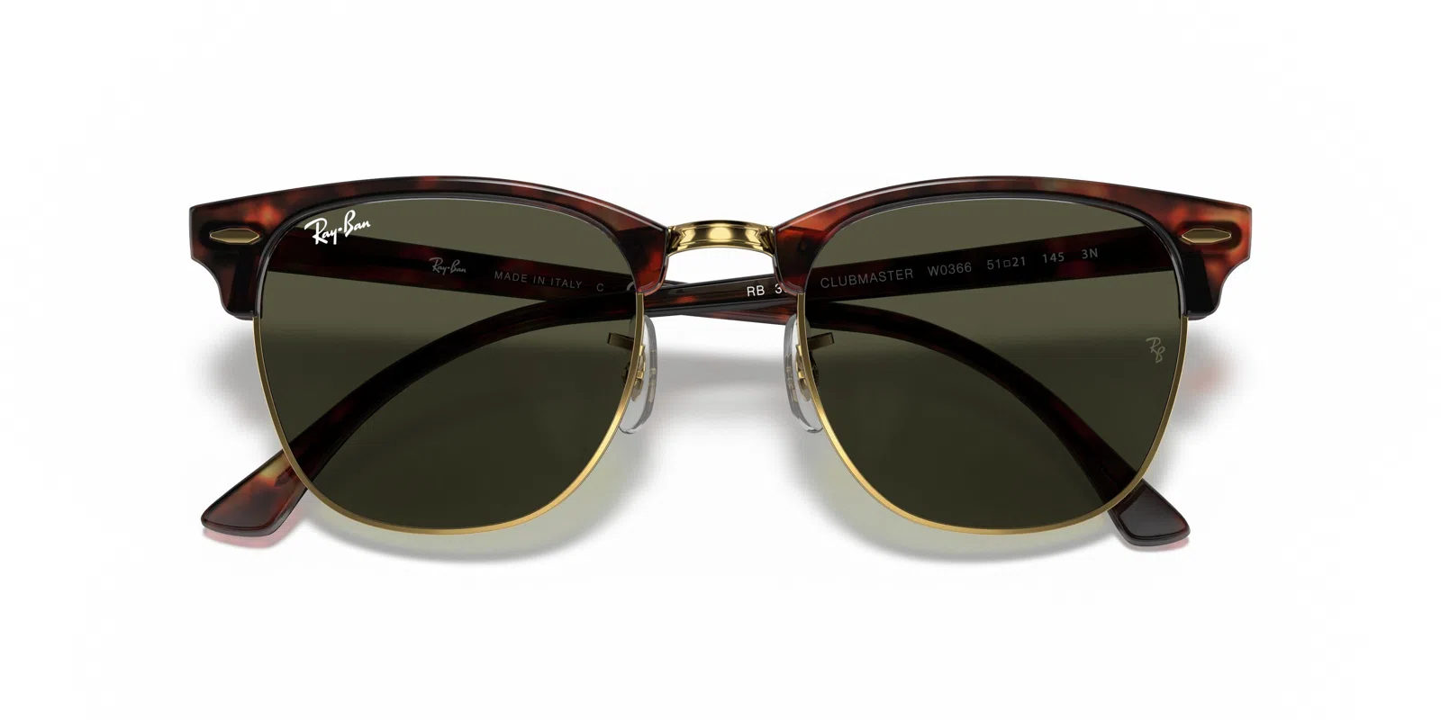 Ray-Ban Clubmaster 0RB3016 Sunglasses - Grey On Black - view 38